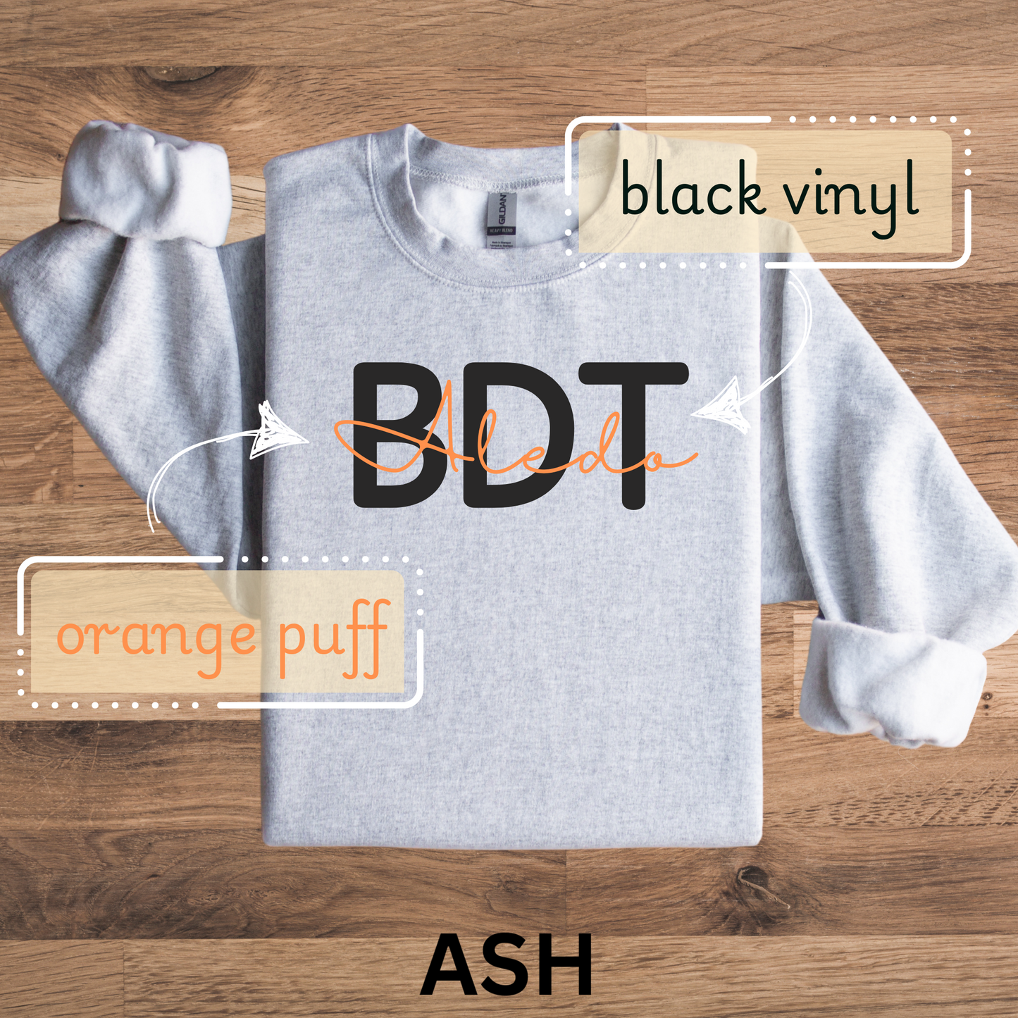 Aledo BDT Black Vinyl + Puff Print Sweatshirt