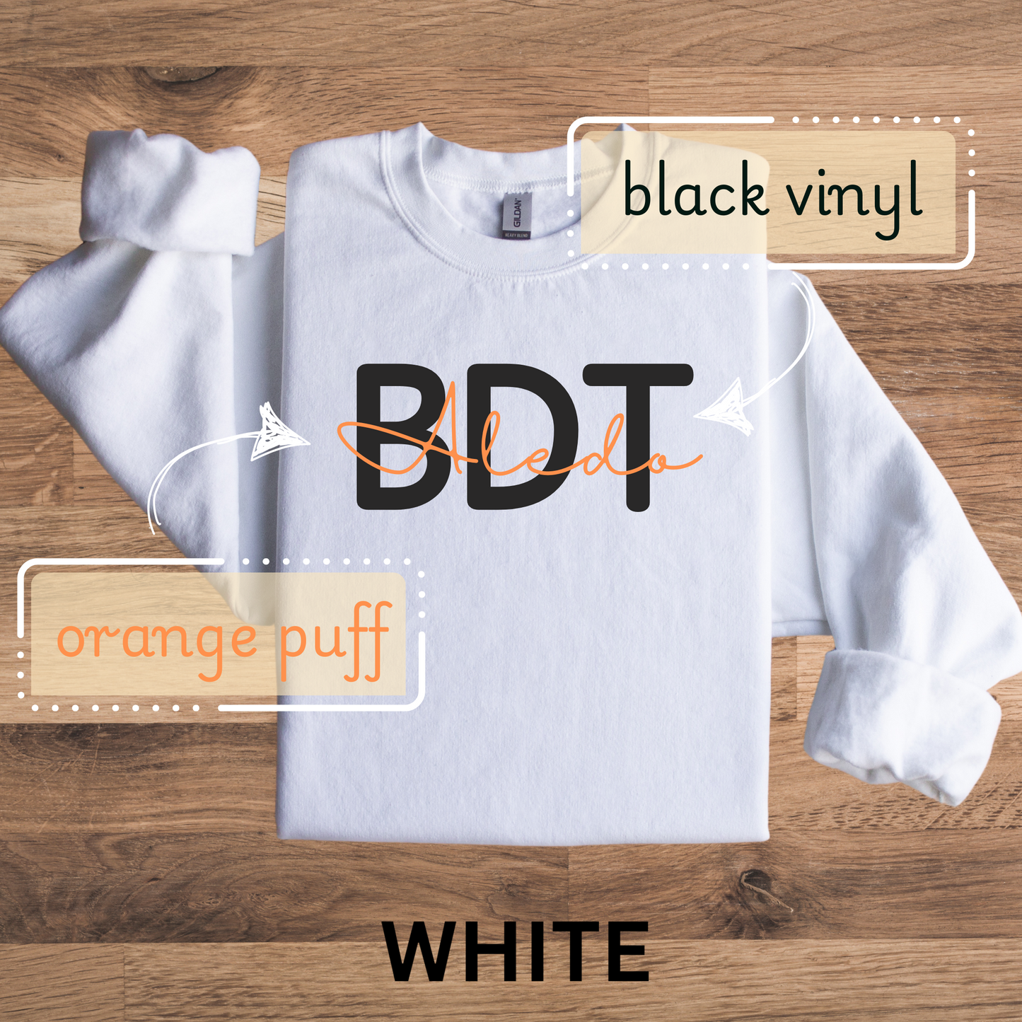 Aledo BDT Black Vinyl + Puff Print Sweatshirt