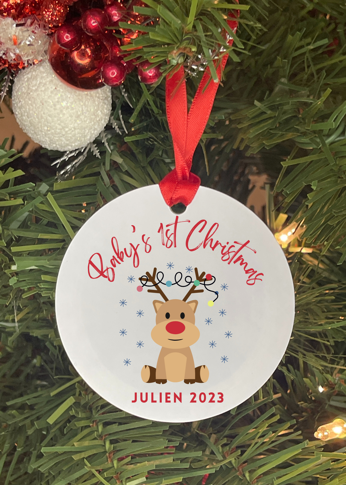 Personalized Baby's 1st Christmas Clear Acrylic Ornament