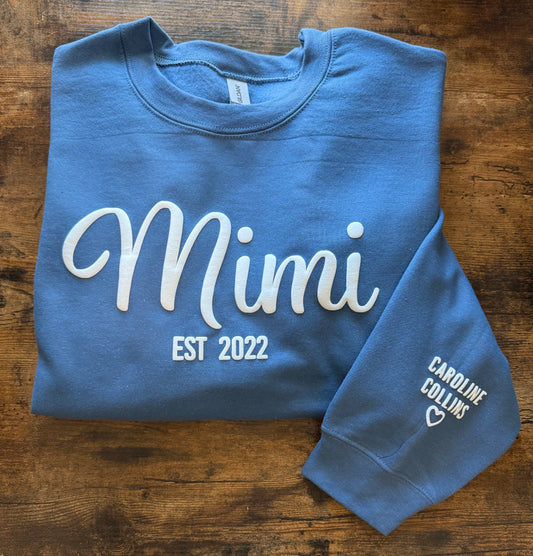 Personalized Name 3D Puff Vinyl Crewnecks