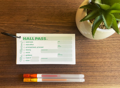 Multi Color Personalized Classroom Hall Passes for Teachers