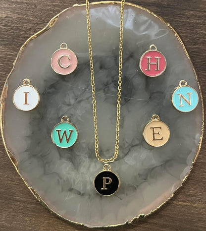 Pastel Initial Pendant Necklace