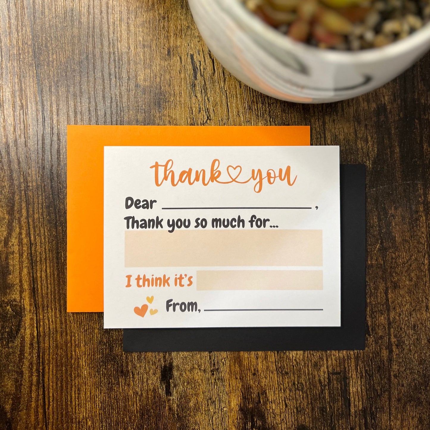 Kids Fill In the Blank Thank You Cards (Set of 10 or 20)